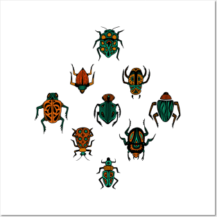 Beetle Pattern | Tropical Insects Pattern Posters and Art